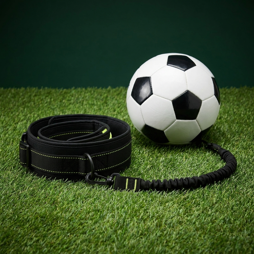 Football Kick Solo Training Belt Kit flat lay
